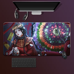 Large Red Ghost Mouse Pad 23.7x11.8in - Non-slip Rubber Desktop Protection Pad