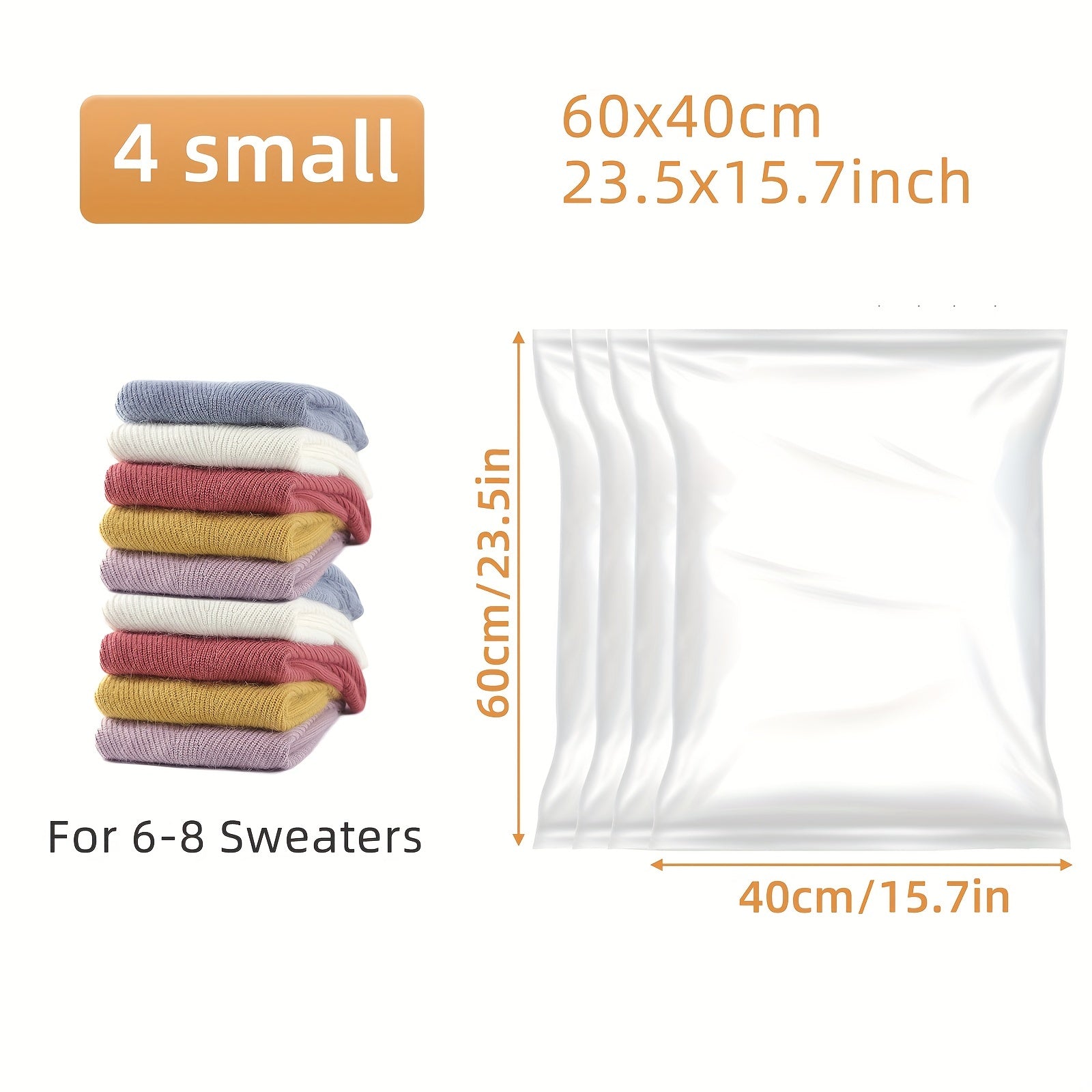 4pcs Transparent Vacuum Compression Storage Bags Sealed Moving Bags