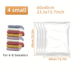 4pcs Transparent Vacuum Compression Storage Bags Sealed Moving Bags