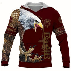 Eagle 3D Print Hoodie for Men Graphic Hooded Pullover Autumn Winter