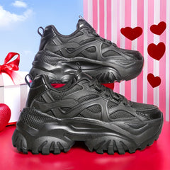 Mesh Breathable Running Sneakers Thick Bottom Shoes Women's Footwear