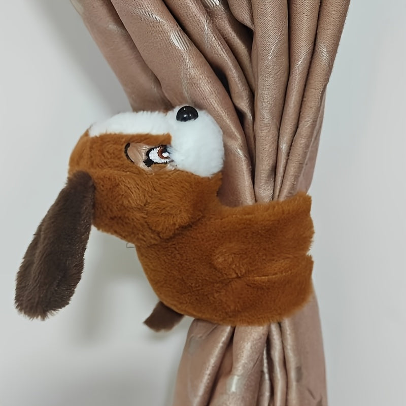 Fluffy Brown Puppy Plush Wristband Toy