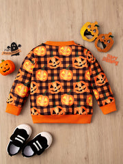 Baby Halloween Sweatshirt Cartoon Print Pullover Top