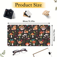 Mushrooms Snails Butterflies Large Desk Mat Gaming Mouse Pad