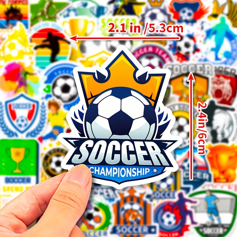 50pcs Football Stickers PVC Trophy Football Stickers For Luggage Computer