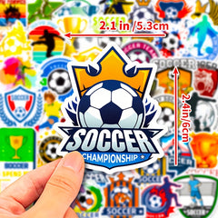 50pcs Football Stickers PVC Trophy Football Stickers For Luggage Computer