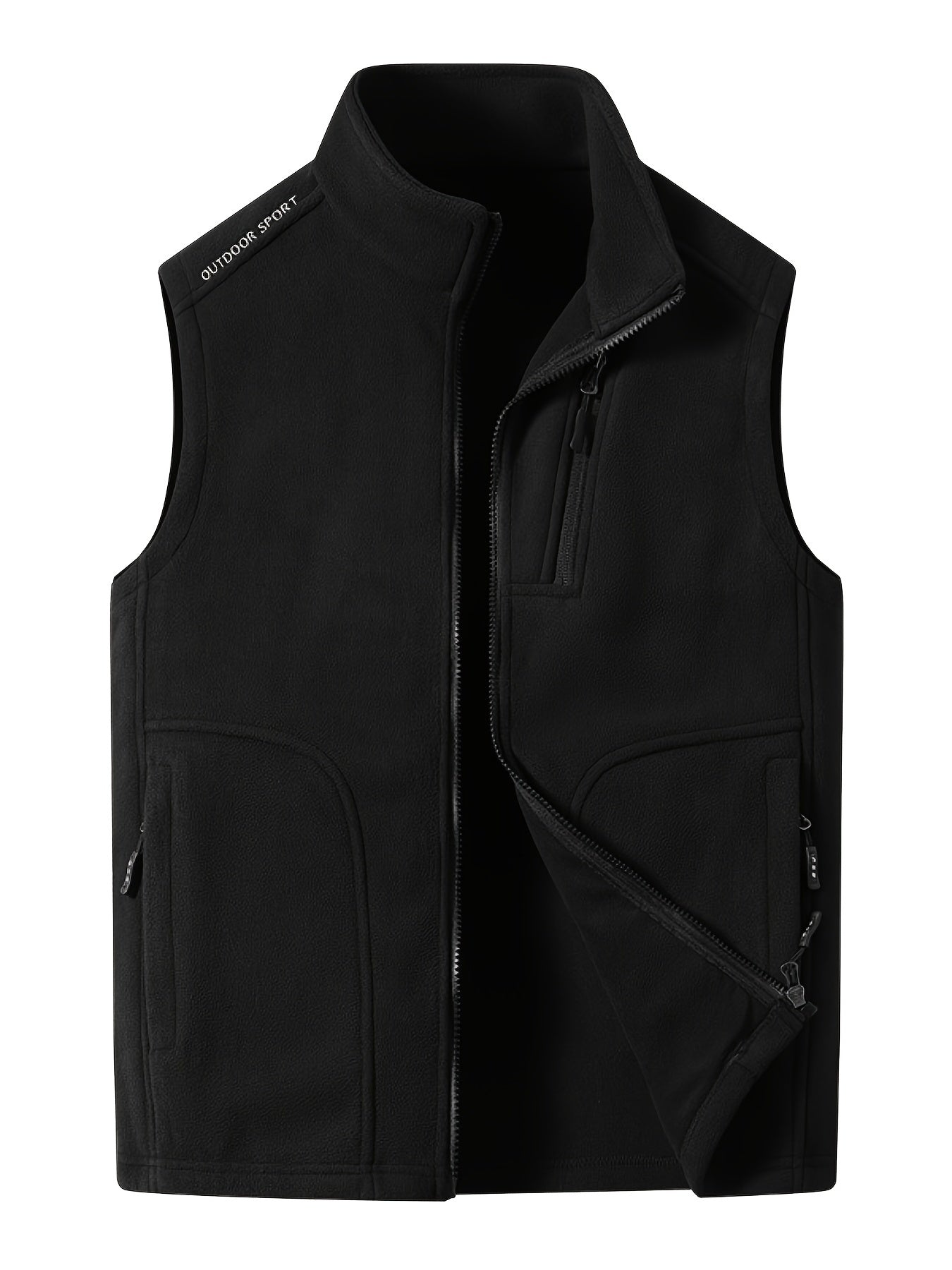 Men's High Collar Fleece Vest - Stay Warm and Stylish
