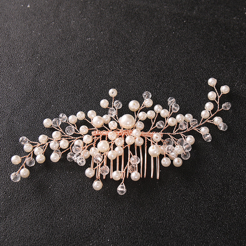 Silvery Pearl Crystal Wedding Hair Combs Hairpin Hair Accessories Bridal