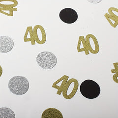 40th Birthday Party Decoration Golden Disc Confetti Table Decor