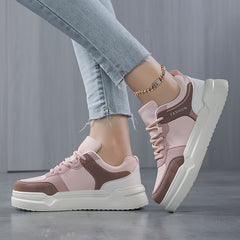 Women's Faux Leather Chunky Sneakers Casual Skate Shoes for Outdoor Sports