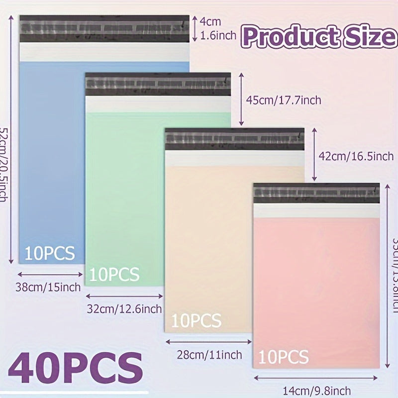 Waterproof Opaque Envelopes for Clothes Boxes - 20pcs/40pcs - 4 Sizes