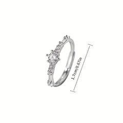 S925 Minimalist Zircon Decor Open Ring for Women