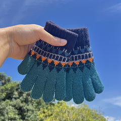 Warm Knitted Gloves for Kids, Full Finger Gloves, Ages 4-9