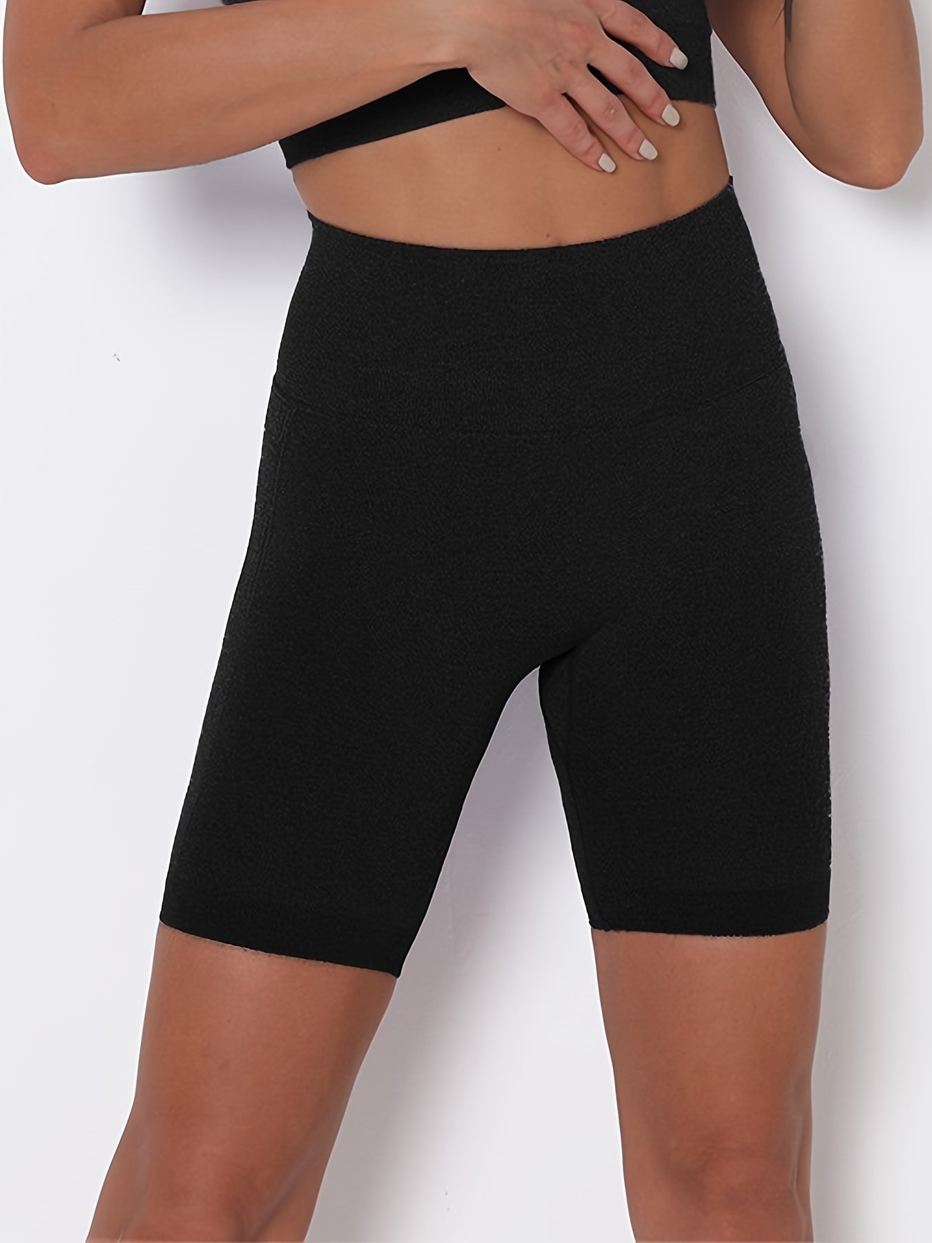 Seamless Knitted High Waisted Yoga Shorts Quick Dry Sports Fitness