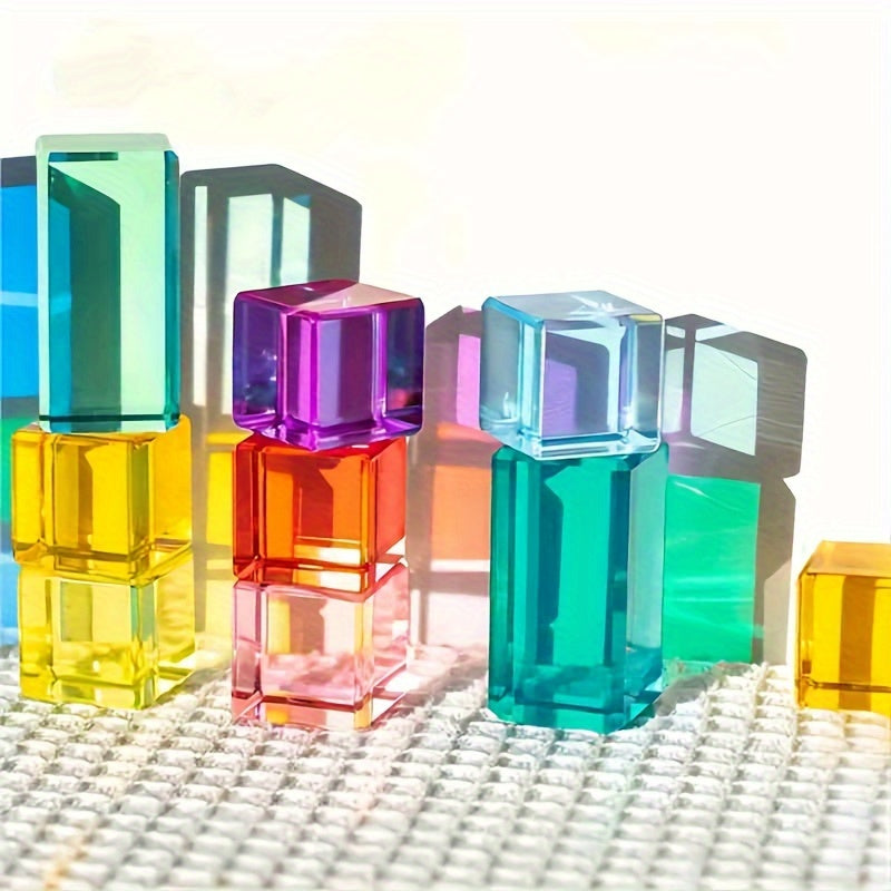 Colorful Acrylic Building Blocks Toys - Set of 30pcs High Transmittance Blocks