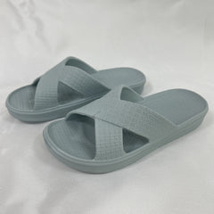 Women's Criss Cross Slides Soft Home Shoes
