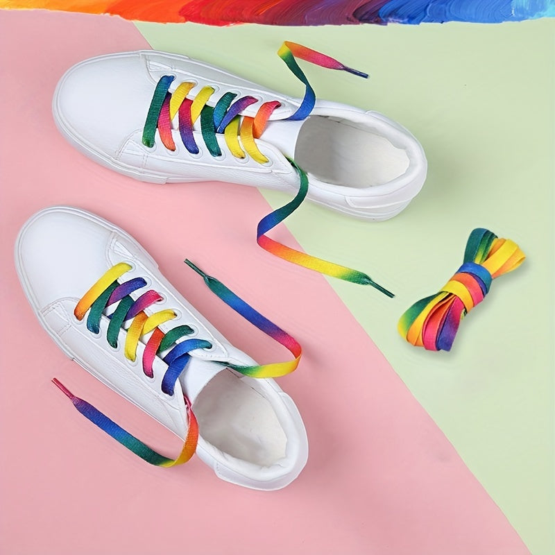 Gradient Colorful Shoelaces Rainbow Canvas Shoe Laces