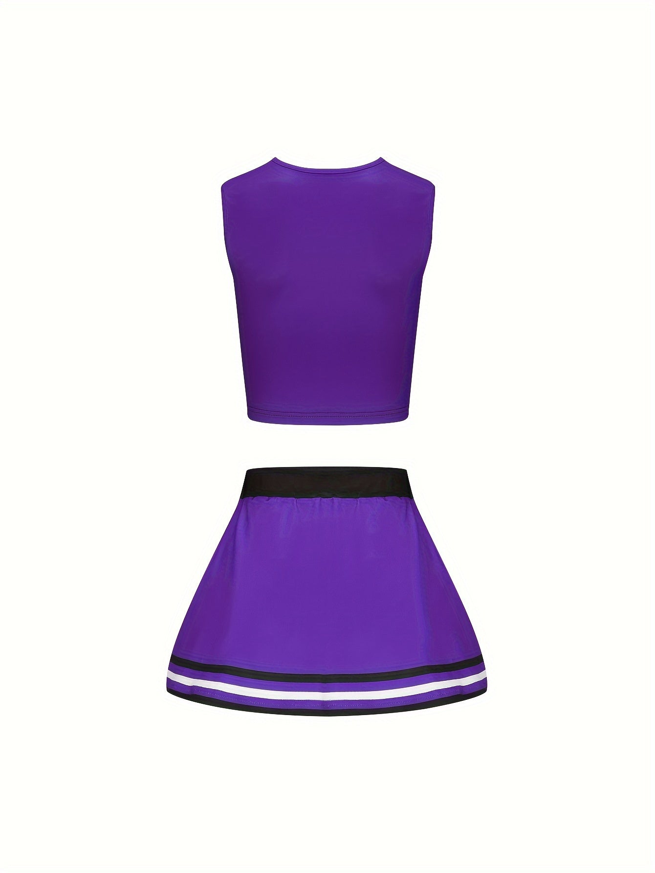 Girls Cheerleading Outfit with Poms for Sports Party Performance