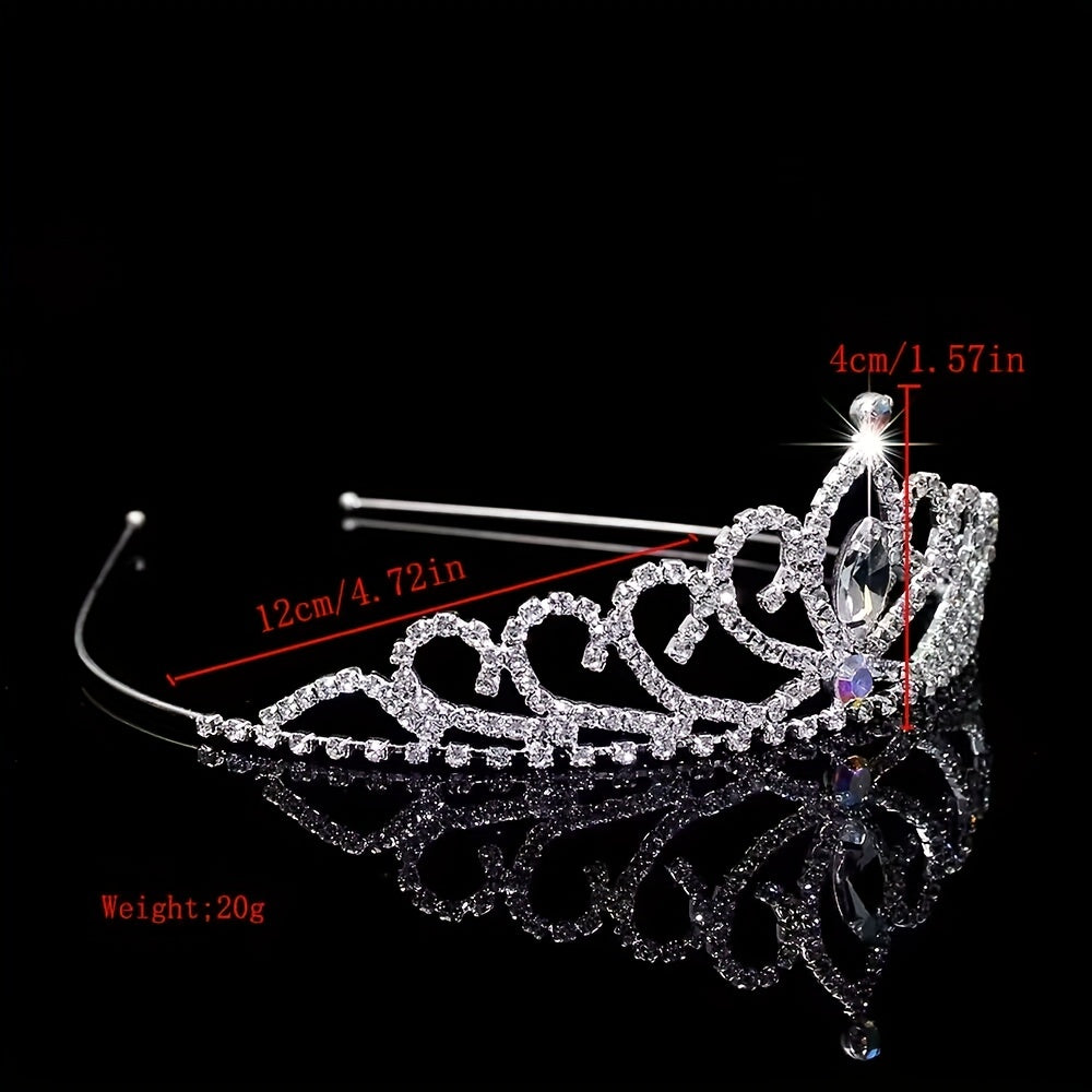 Rhinestone Headband Double Layer Crown Tiara Bridal Wedding Hair Accessories