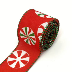 4 57m Christmas Wired Ribbon Candy Cane Burlap Red Green Xmas Crafts
