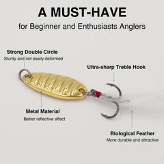 1pc Golden Silvery Spoon Fishing Lures 5g 7g 10g