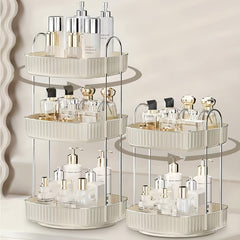 360 Rotating Plated Edge Organizer Cosmetics Storage Tray