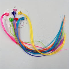 Colorful Wigs with Claw Clips for Girls Dress Up
