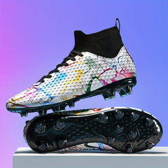Boys High Top Non Slip Football Cleat With Spikes Outdoor Soccer Shoes