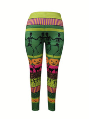 Women's Plus Painting Print High Rise Leggings