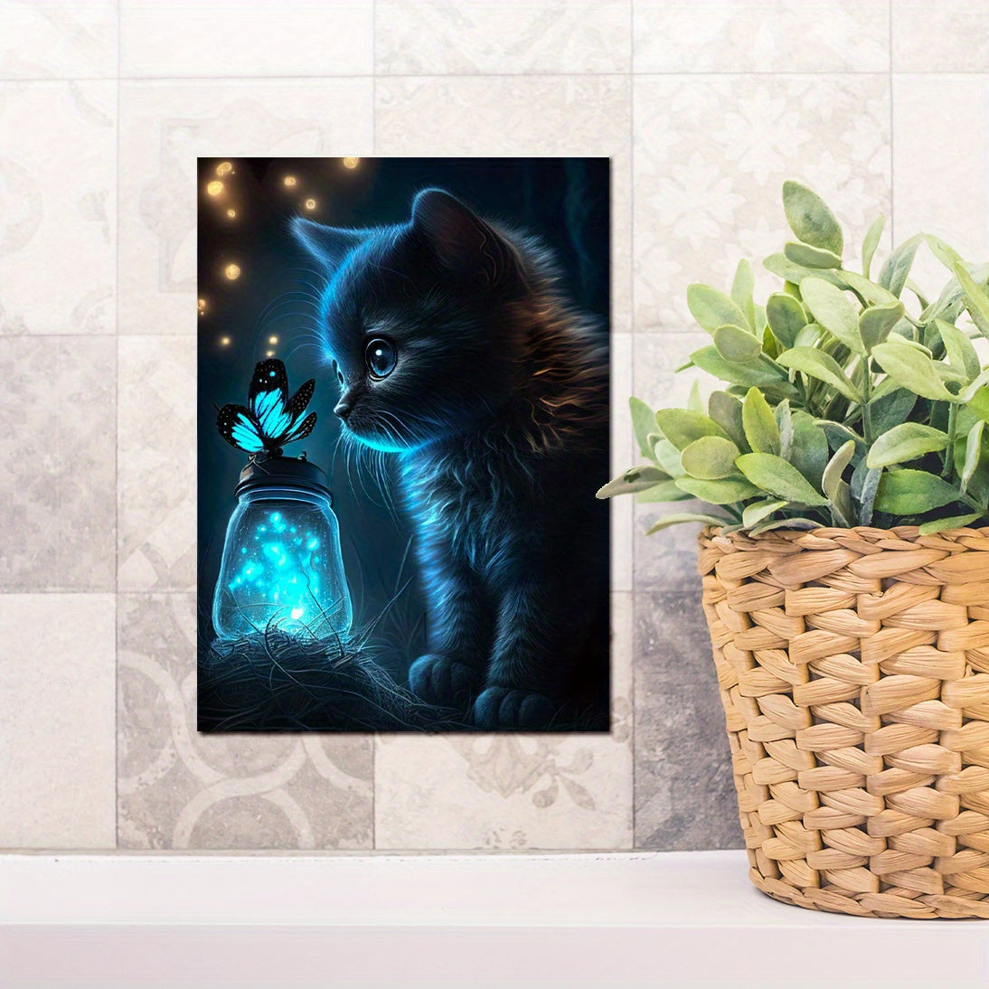 Fantasy Cat & Butterfly Wall Stickers for Kids Room Decor