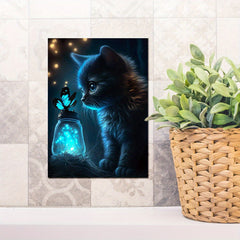 Fantasy Cat & Butterfly Wall Stickers for Kids Room Decor