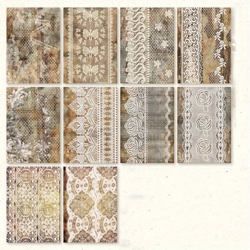 40pcs Vintage Distressed Paper Set for Hand Account Book Backgrounds