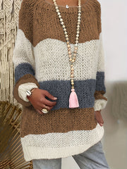 Colorblock Lantern Sleeve Sweater
