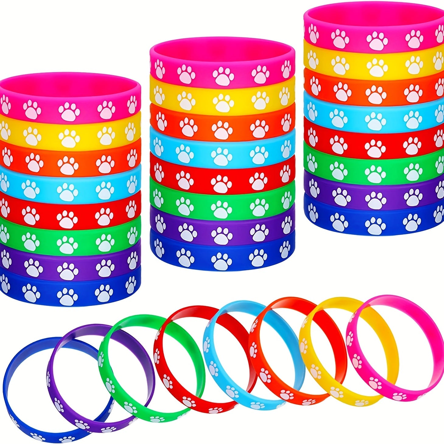 Cat Paw Print Rubber Bracelet for Dog Party Gift