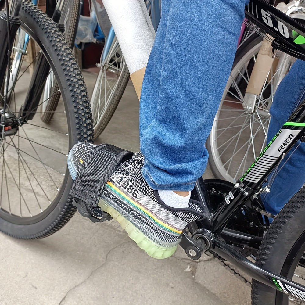 2pcs Bike Pedal Strap Toe Clips Anti Slip Adjustable Bicycle Feet Straps
