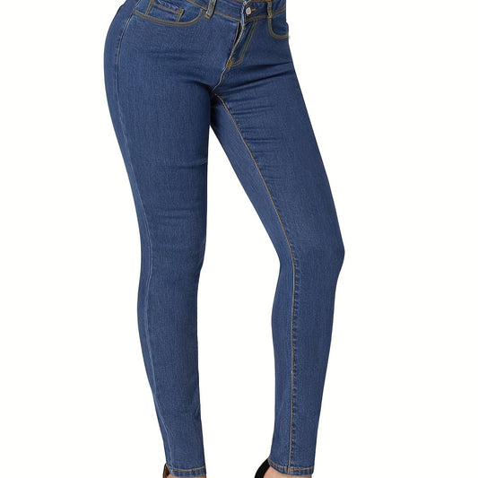Women's Button Fly High Rise Skinny Jeans