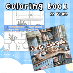 Cozy Corner Adult Coloring Book 22 Pages 20x20 cm Deluxe Edition