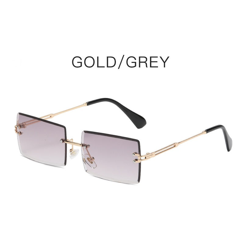 Gradient Square Rimless Sunglasses for Women