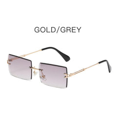 Gradient Square Rimless Sunglasses for Women