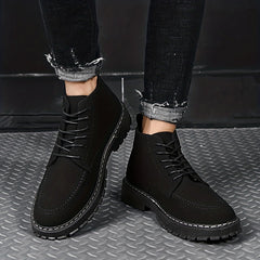 Men's Vintage High Top Lace Up Boots Casual Outdoor Walking Shoes