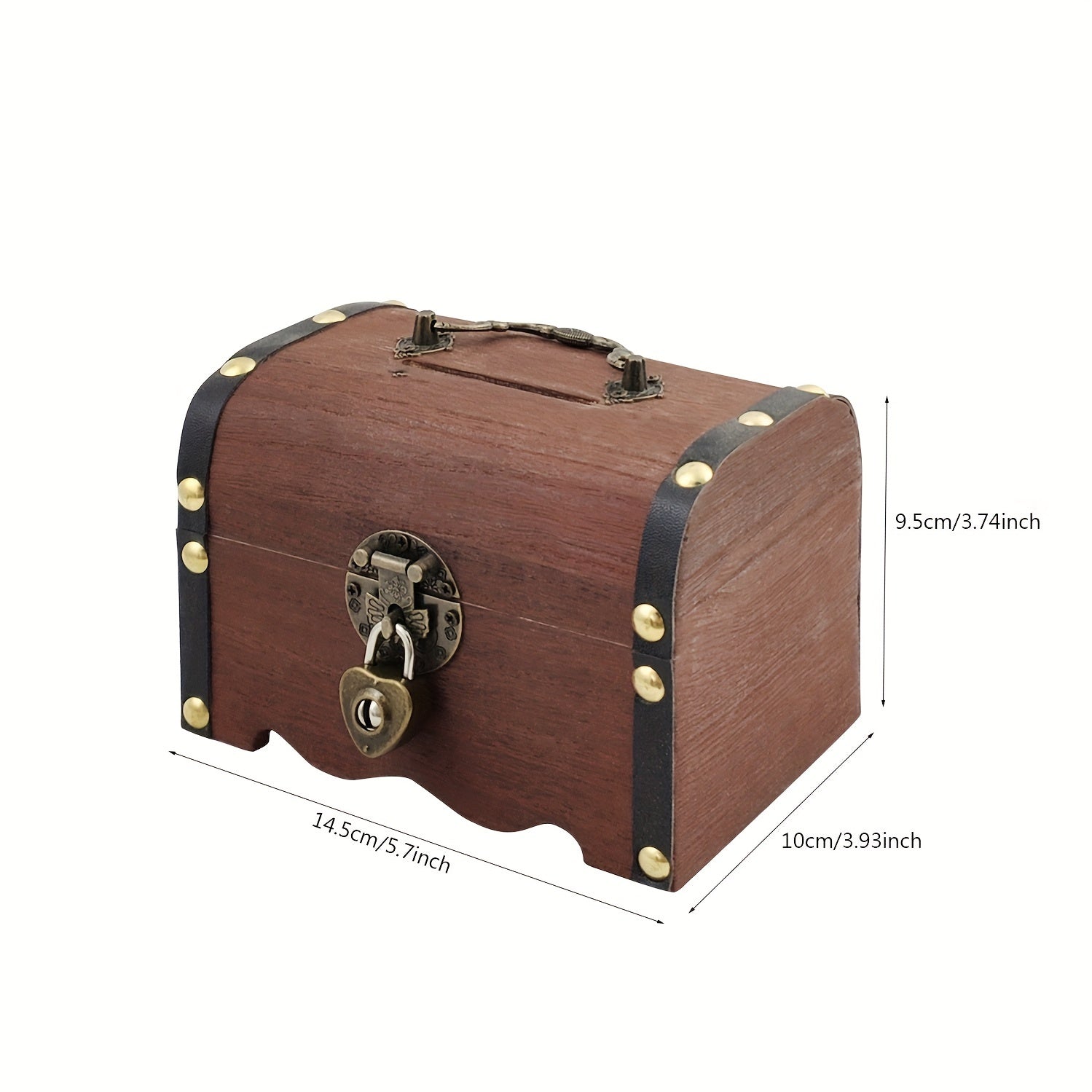 Vintage Wooden Storage Box Treasure Chest for Wedding Gift
