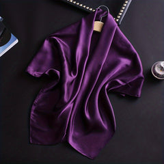 Solid Silk Large Square Scarf Casual Outdoor Sunproof Decorative Shawl