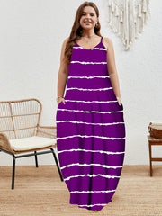 Cami Maxi Dress With Pockets Women's Plus Stretch V Neck Long Dress