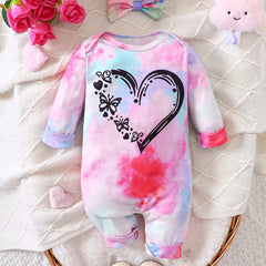 Baby Girl Cartoon Print Long Sleeve Bodysuit