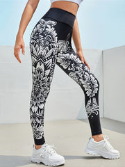 Colorful Digital Print Yoga Leggings High Waist Stretch