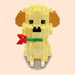 Labrador Building Blocks Pet Dog Model Assembled Building Block Toys