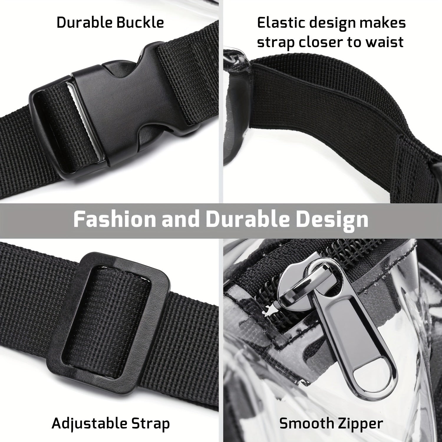 Transparent PVC Waist Bag for Outdoor Travel and Commute