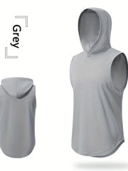 Breathable Men's Hooded Sleeveless Vest for Running