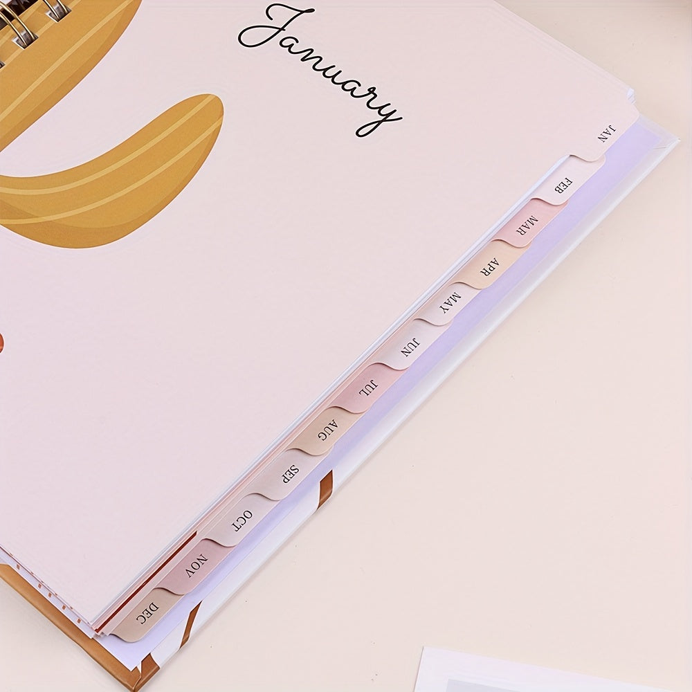 Delicate Monthly Planner Book Flower Hard Surface With Calendar