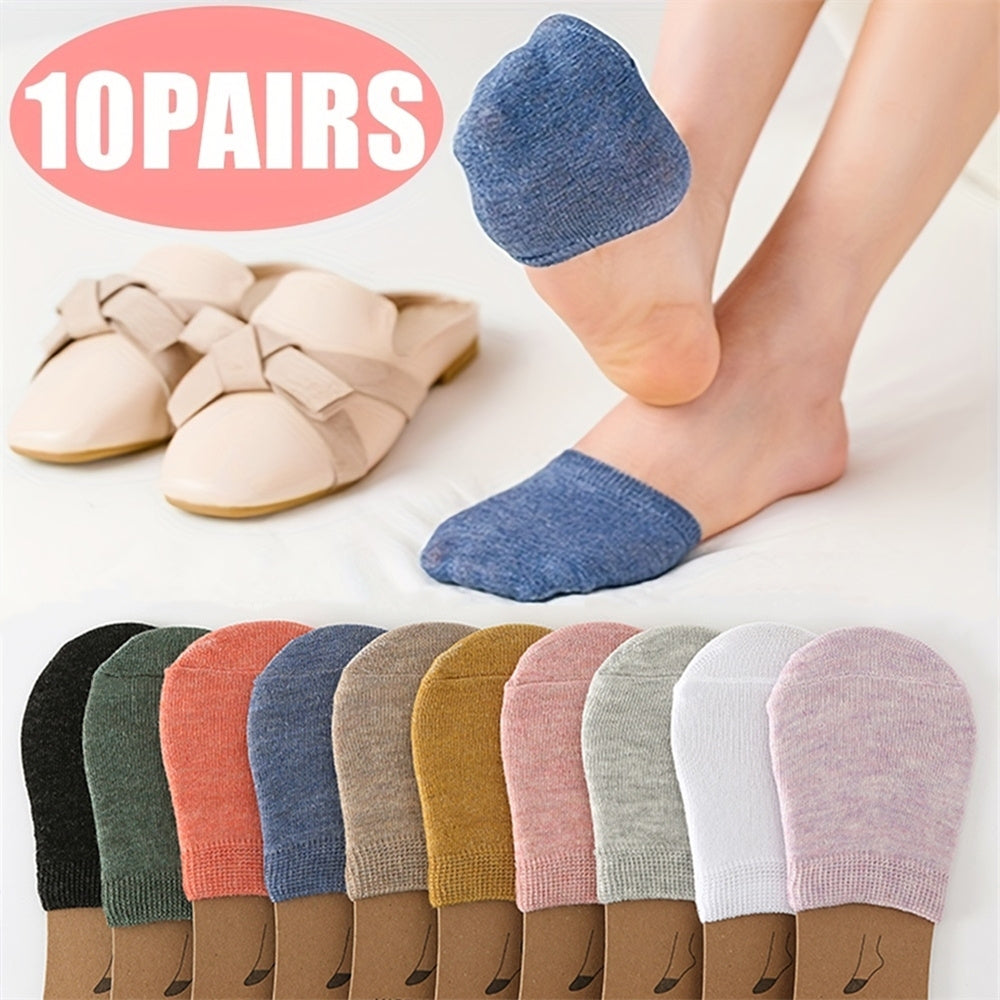 10 Pairs Women Toe Topper Socks Toe Liner Sock Half Socks No Show Low Cut Socks